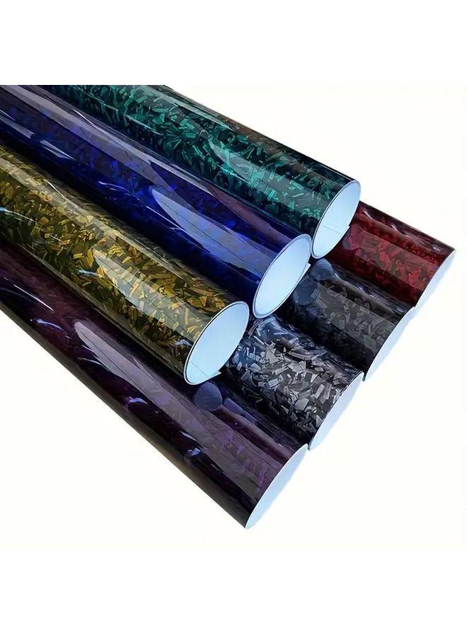 Laser Silvery Glossy PET Car Wrap Film 7.87x11.81in Durable Weather Resistant Vinyl - Image 1
